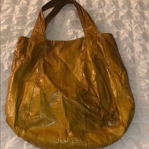 Snakeskin Yellow beirn “Jenna Watersnake” Bag